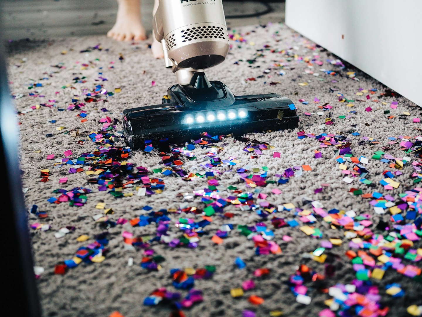 selective focus photography of multicolored confetti lot